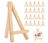 20 pièces Mini chevalet en bois, 5 pouces en forme de A peinture trépied chevalet support de toile pliable support pour afficher des cartes de toile photos téléphone de table