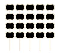 20 Pièces Mini Tableau Noir en Bois, Étiquette Décorative | Surface à Craie Réutilisable, Relabelage Rapide, pour Potager, Herbes, Présents, Classe, Noir