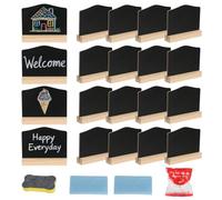 20 Pièces Mini Tableaux Noirs avec Chevalet ，10x7,5cm Petit Tableau Noir Réutilisable, Mini Panneaux pour Buffet, Mariage, Bar, Cartes de Table, Étiquettes de Prix & Signes Porte-Nom