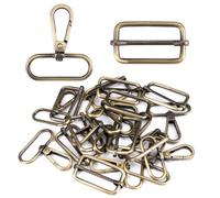 20 Pièces Mousqueton Sac a Main, Mercerie Couture Accessoire, Boucle Sangle, Mousquetons en Métal Anneau en D, Couture Accessoires Mercerie Boucle Sac, pour Ceinture Sac à Dos Craft Bags (Bronze)