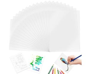 20 Pièces Mylar Feuilles de Pochoirs, Mylar Vierge Pochoir Feuilles de Mylar Stencil Sheets Feuille Plastique A4 Feuilles de Pochoirs à Dessin en Plastique Vierges pour Faire Votre Propre Pochoir