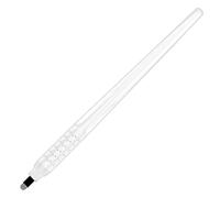 20 pièces Noir Microblading 18 U-shape 0,18mmm stylo jetable manuel sourcil aiguilles de tatouage avec pour le maquillage permanent sourcils tatouage (Stylo Blanc)