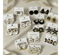 20 pièces Nouveaux boucles d'oreilles à la mode en acier inoxydable, ensemble de boucles d'oreilles à tige en titane de style dessin animé avec goutte d'huile, fruits et papillons, fait main avec épai