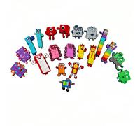 20 pièces Numéro Blocs de construction Série Charms pour chaussures, décorations pour chaussures. Convient pour les ensembles de charms pour chaussures, les bracelets, les sandales, les glissières à b