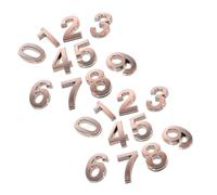 20 Pièces Numéros de Porte Autocollants ABS 0 à 9, Affichage Net | Adhésion Forte, Finition Brun Clair, pour Portes D’hôtel, Boîtes aux Lettres, Poteaux en Béton