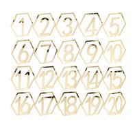 20 Pièces Numéros de Table Mariage Hexagonaux Ajourés 1 à 20 | Réception et Banquet, Lot Réutilisable à Nettoyer Facilement, Style Chic et Design Simple pour Table