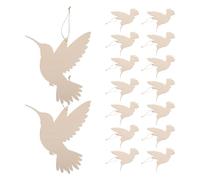 20 Pièces Oiseau en Bois, Découpe Forme D’oiseau | Surface Lisse et Vierge, Trous Prépercés, Usage Réutilisable, pour Artisans et Décorateurs
