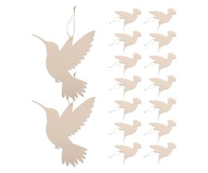 20 Pièces Oiseau en Bois, Découpe Forme D’oiseau | Surface Lisse et Vierge, Trous Prépercés, Usage Réutilisable, pour Artisans et Décorateurs