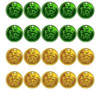 20 Pièces Ornement de Trèfles de Saint-Patrick Mini Boule Suspendue de Trèfle Vert Or Chance Décoration Pendentif Trèfle Vert pour Arbre Table Étagère Maison Porte-clés Fête Irlandaise Décoration