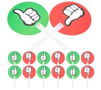 20 Pièces Palettes de Vote Vert Rouge Réutilisables en Plastique | Panneaux Pouce Levé Baissé, Interaction Élève Enseignant, Activités Pédagogiques, Lot de Deux