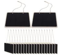 20 Pièces Panneau Tableau Noir de Mariage en Bois, Rectangulaire Double | Style Vintage Rustique, Bords Arrondis et Ficelle Incluse, pour Buffet, Chaises Cuisine