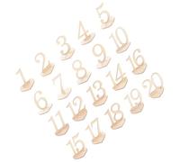 20 Pièces Panneaux de Sièges en Bois Cœur Khaki | Style Élégant et Classique, pour Anniversaires et Fêtes, Design Simple, Numéros Debout