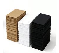 20 pièces Papier de papeterie recto-verso 350 g/m², taille 15 cm x 10 cm, couleurs blanc/noir/kraft. Cartes postales vierges vintage, croquis dessinés à la main, cartes de vœux DIY 20 feuilles noires,