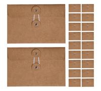 20 Pièces Papier Kraft Enveloppe de Rangement Bureau Marron Vintage | Fermeture à Ficelle, Stockage Sécurisé, pour Cartes Postales et Dossiers, Usage Étude et Scrapbooking