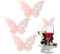 20 Pièces Papillon Forme Mariage Creux Nom Marque-places pour Mariage Fête Restaurants Banquets Decore Vin Verre Table Décoration(#4)