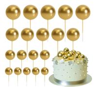 20 pièces/paquet 4cm boule décoration de gâteau Mini ballons bâtons de décoration de gâteau boules d'or choix de gâteau boules de décoration de gâteau décor de gâteau Color 10