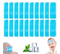 20 pièces patch de refroidissement 2x5 pouces coussin de refroidissement en tissu non tissé avec gel épaissi respirant et patch fièvre portable pour enfants adultes voyage en plein air conduite, c