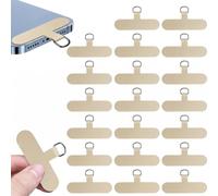 20 Pièces Patch de Téléphone Portable, Attache Téléphone Universelle en Forme de T pour Cordon et Lanière, Languette de Fixation Renforcée et Ultra-Mince, Compatible avec Tous Smartphones, Beige