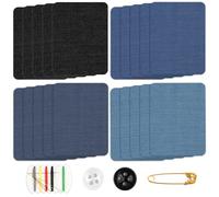 20 Pièces Patchs Jean Thermocollant Denim,Denim Jeans Patchs à Repasser avec accessoires de couture,Tissu Thermocollant Pour Décoration Réparation Jeans,vestes,Bricolage,Sac à main