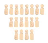 20 Pièces Peg poupée 55mm Peg People inachevé poupée en bois non peint figures inachevé poupée en bois femelle et mâle Peg poupées artisanales décoratives pour les projets d'artisanat bricolage