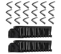 20 Pièces Peigne Pliant à Double Dent Noir en Plastique | Portable, Dents à Embout Perlé, Format Poche, Usage Quotidien, Barbe et Extensions