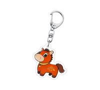 20 pièces pendentif cheval acrylique porte-clés porte-clés breloque pour l ' organisation des clés et sacs à porte-clés accessoires porte-clés faits à la main