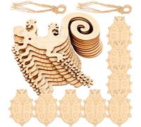 20 Pièces Pendentif en Bois Dessiné Halloween