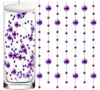 20 Pièces Perles D'Eau Violet Bougies Flottantes Perle D'Eau Perles Artificielles Bougie Flottante,pour Centres Table Décorations Pearl Vase Fillers Mariages Fête Arbre de Noël Décorations 1.3M