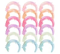 20 Pièces Perles D'espacement en Acrylique Lune Étoile | Création Artisanale Légère, Usage pour Porte-clés et Bracelets, Style Rêveur, Touche Personnelle, Couleurs Couleur Aléatoire