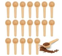 20 Pièces Petite Cuillere en Bois, 6.9 * 2.5cm Mini Cuillere en Bois de Cuisine, Petite Cuillère à Café, Petite Cuillère à Sel pour Epices, Miel, Café, Sel, Pots de Confiture, Sucre,Cuisson Condiment