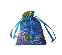 20 Pièces Petites Pochettes à Cordon en Organza Bleu | Finition Chic et Soignée, Rangement Portable, pour Bracelets, Créations Artisanales, Voyages et Salons