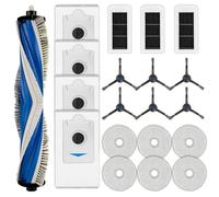 (20 pièces) Pièces de rechange X5 Omni compatibles avec l'aspirateur robot ECOVACS DEEBOT X5 Pro Omni, 1 brosse à rouleau, 6 brosses latérales, 4 sacs à poussière, 3 filtres, 6 tampons de nettoyage