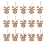 20 Pièces Pièces en Bois Soi-même, Pendentif Cerf Noël Beige | Bois Brut, Trou Prépercé Ficelle, Bords Lisses, pour Garçon Fille et Créateurs, Étiquettes Présents