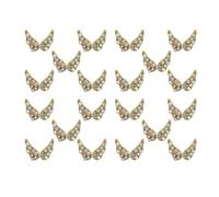 20 Pièces Pierres pour Nail Art Aile, Charme Brillant Or | Alliage, Effet 3d pour Manucure DIY, Accessoires Fête, Finition Scintillante