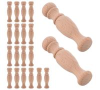 20 Pièces Pilier Romain Décoratif en Bois Massif, Style Classique | Tiges Sculptées à Main, Assemblage Modulaire, pour Balustrades et Vitrines, Finition Naturelle