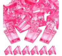 20 Pièces Pince à Ongles en ABS Rose pour Gels Poly et Extensions | Maintien Sûr Pointe, Longueur Ajustable, Confort D’usage, pour Salon Professionnel et Bricolage Maison