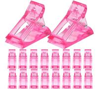 20 Pièces Pince à Ongles Rose en ABS, Maintien Sûr | Réutilisable, Durcissement Mains Dégagées, pour Formes D’ongles et Gels Poly, Salon et Pose de Tips