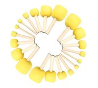 20 Pièces Pinceau en Mousse Ronde Éponge Brosse Pinceaux à Éponges Rondes avec Manche en Bois pour Enfant Art Graffitis Pochoirs