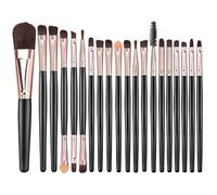 Lot de 20 pinceaux de maquillage professionnels pour fond de teint, anti-cernes et fard à paupières, avec étui de voyage, idéal pour les débutants et les professionnels (or rose)