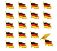 20 Pièces Pins Drapeau Allemand Broche Drapeaux Allemagne en Métal Nationaux Pins Allemand Badge à épingle Europe Pins pour Costume Homme Veste Sac à dos Souvenir de Fête Fans Sportif