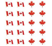 20 Pièces Pins Drapeau Canada et Épinglette feuille d'érable du Canada Métal Broches de Drapeaux Nationaux Badge à épingle Souvenir Pins pour Costume Chapeau Cravate Veste Sac à dos Homme Femme