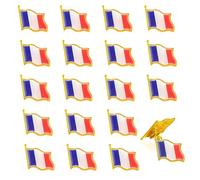 20 Pièces Pins Drapeau Francais Métal Pin's Drapeau Français Broches de Drapeaux Nationaux Francais Badge à épingle Pins Europe Pins Costume Fête Nationale Française Fans de Sport Veste Sac à dos