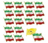 20 Pièces Pins Drapeau Iran avec Lion Métal Perse Pin's Drapeau Iranien Broches de Drapeaux Iran Badge à épingle Pin pour Vêtements Costume Chapeaux Écharpe Sac à dos Veste Femmes Hommes Souvenirs