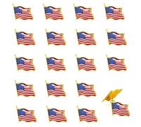 20 Pièces Pins Drapeau USA Métal Pin's Drapeau Américain Broches de Drapeaux Nationaux États-Unis Badge à épingle Pins Costume Fête Nationale Américain Fans de Sport Veste Sac à dos Homme Femme