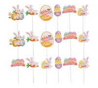 20 Pièces Piques de Vase de Pâques Lapin et Œuf