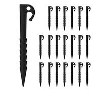 20 Pièces Piquets de Tente en Plastique, 14.5cm Sardines Tente Camping, Piquets de Fixation Tente, Piquets de Tente Spirale pour Camping, Auvents de Camping, Jardin, Noir