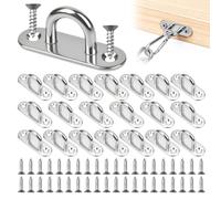 20 Pièces Plaque à Oeil en Acier Inoxydable Crochet Métal Forme U Pontet Inox M5 avec Vis de Montage pour Suspendre des Objets Crochet Plafond Fixation de Tente de Soleil Accessoires de Bateau