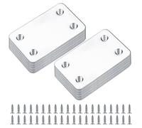 20 Pièces Plaques d'assemblage Perforée Plates, Fixation Droits Plats Plaques, Connecteurs Equerre Fixatio Plats, Connecteur Plaques de Raccord - 38x60 mm (Argent)