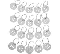 20 Pièces Plaques Numérotées Rondes 30mm, Brillantes | Numéros Gravés Visibles de Loin, Résistantes aux Intempéries, pour Vestiaires, Bacs et Clés