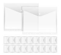 20 Pièces Pochettes Transparentes PP pour 11 Trous Classeur A4 | Chèques et Reçus, Usage École Bureau, Aperçu Rapide, Compatible 2 3 4 Anneaux, Présent Rentrée